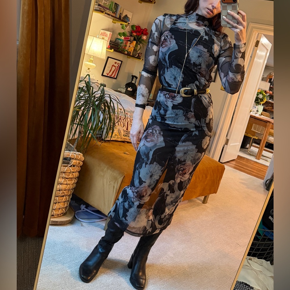 Sheer floral dress